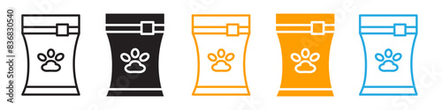 Pet food package icon depicting animal nutrition, perfect for pet stores, veterinary products, and animal care