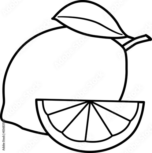 Lemon slice outline.
Whole lemon outline.
lemon with leaves outline.
Lemon black line.