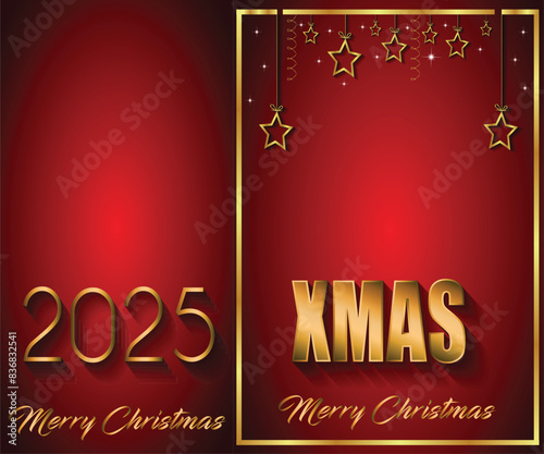 2025 Merry Christmas background for your seasonal invitations, festival posters, greetings cards. 