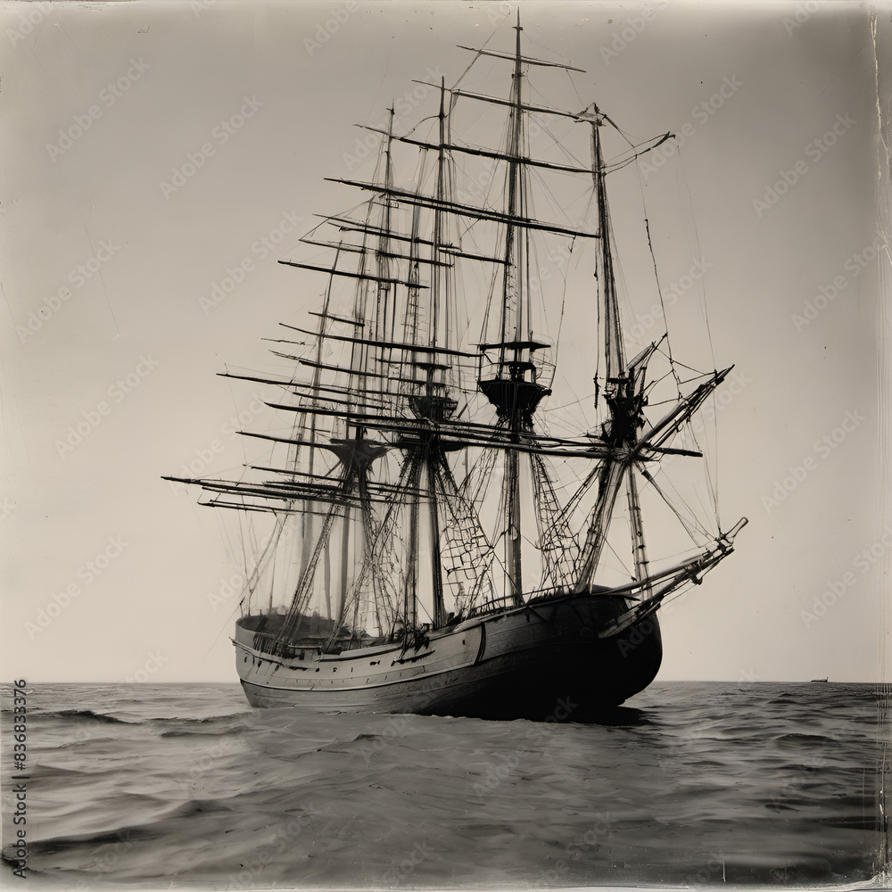 Fototapeta premium old ship in the sea