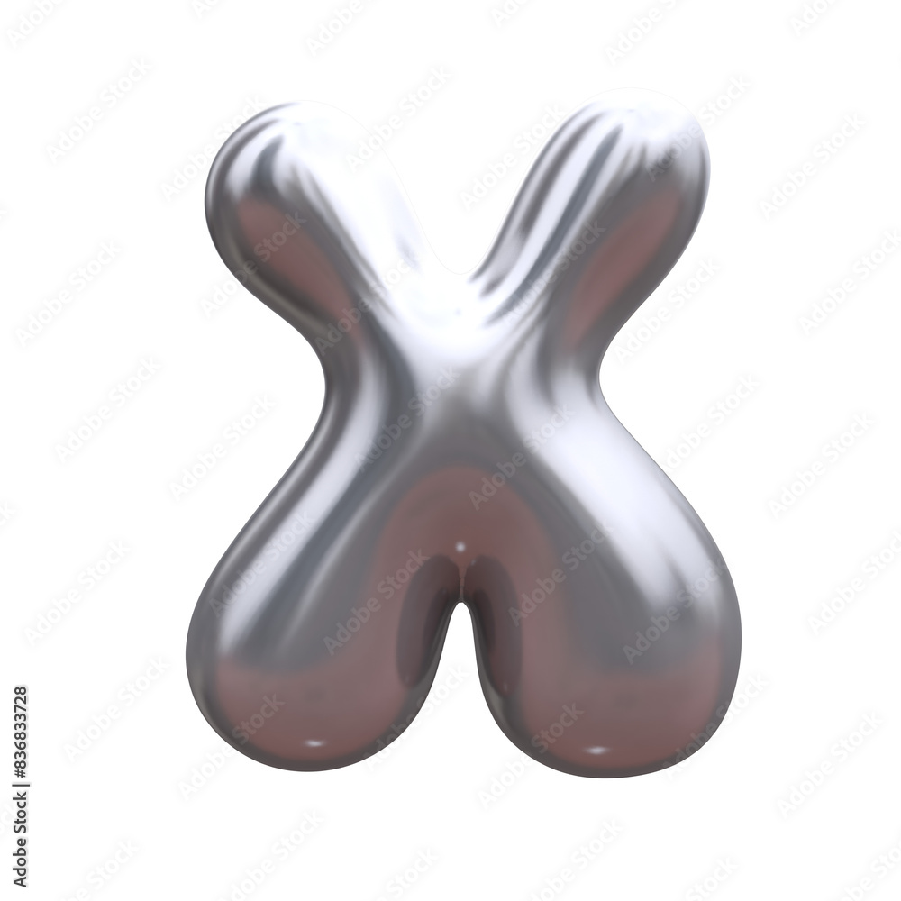 Glossy holographic 3D balloon bubble letter X Glossy holographic 3D balloon bubble letter X