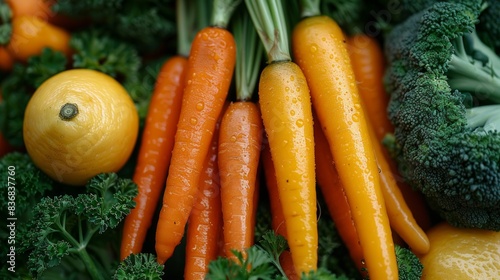 Fresh vegetables with an image featuring a colorful medley of carrots and broccoli