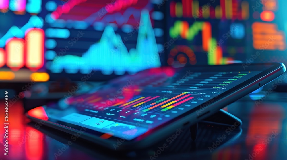 Digital tablet displaying colorful graphics and charts, representing data-driven decision-making processes. Digital tablet displaying colorful graphics and charts, representing data-driven decision-making processes.