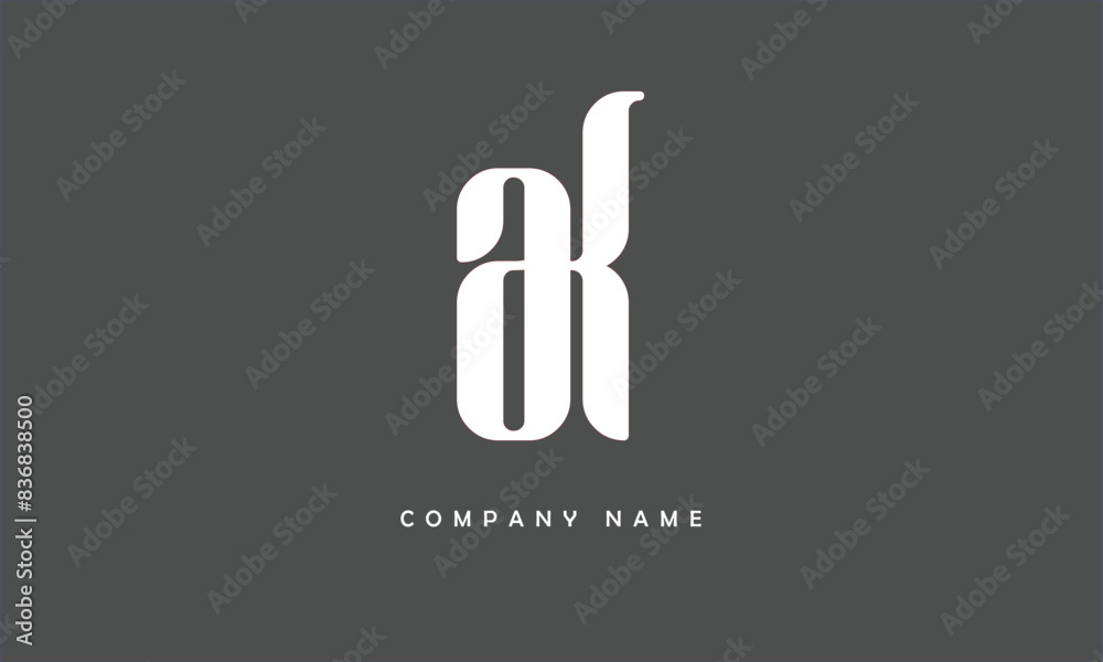 AK, KA, A, K Abstract Letters Logo Monogram