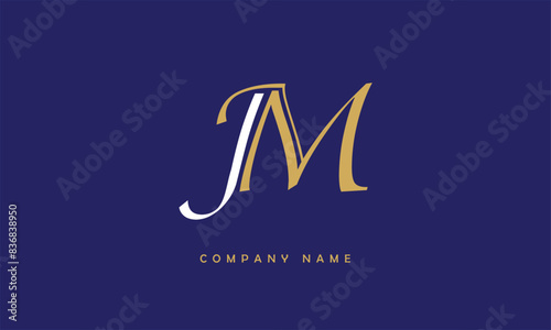 JM, MJ, J, M Abstract Letters Logo Monogram