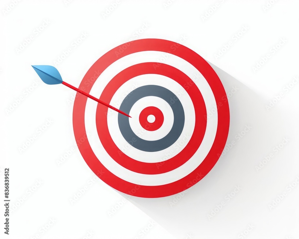 vector illustration style,Target with arrows hitting the bullseye isolate white background vector illustration style,Target with arrows hitting the bullseye isolate white background