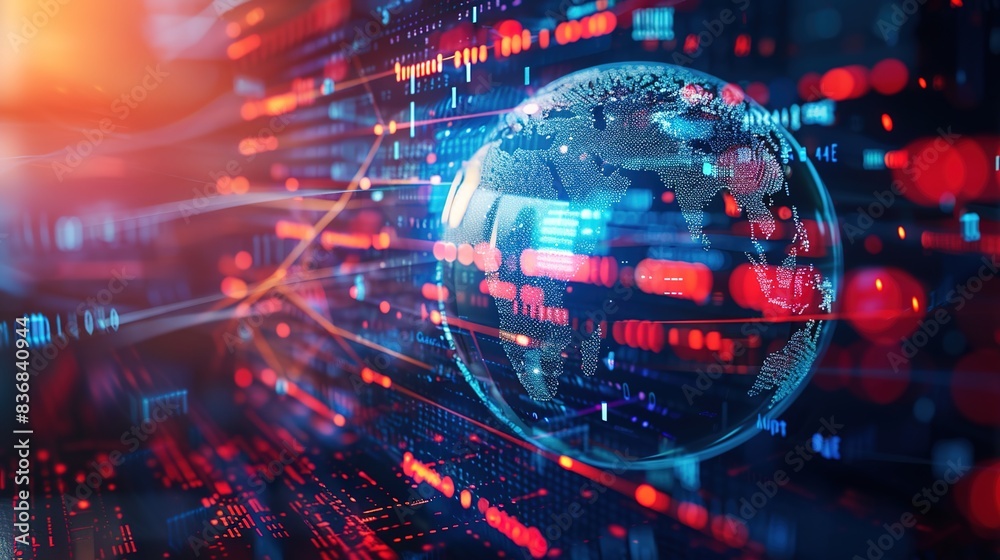An illuminated globe surrounded by digital data streams, highlighting the interconnected nature of global business and technology. An illuminated globe surrounded by digital data streams, highlighting the interconnected nature of global business and technology.