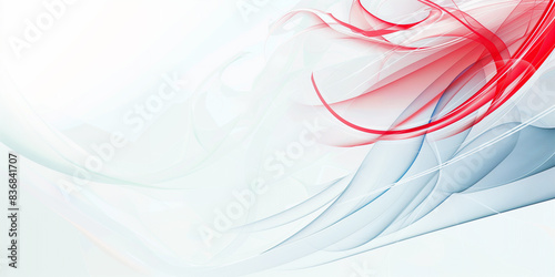A white background with red and blue waves