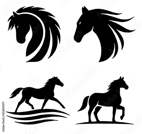 Horse Logo: Equestrian Emblem, Stallion Symbol, Equine Branding, Flat Vector Design