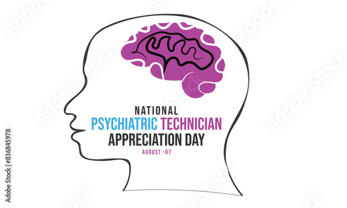 National Psychiatric technician appreciation day. background, banner, card, poster, template. Vector illustration.