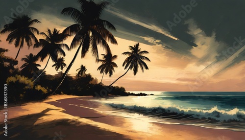 sunset on the beach