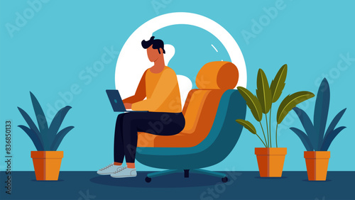 A guy works at home with a laptop