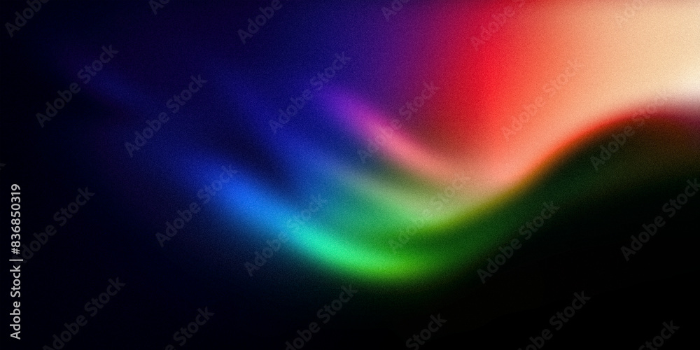 Obraz premium A captivating abstract gradient showcasing vibrant shades of red, blue, green, purple. The fluid blend of colors creates a dynamic and modern background, digital art, web design, presentations