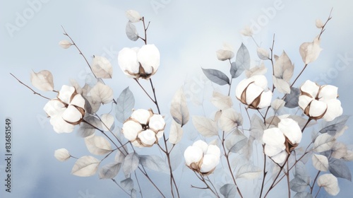soft colors cotton flowers wallpaper