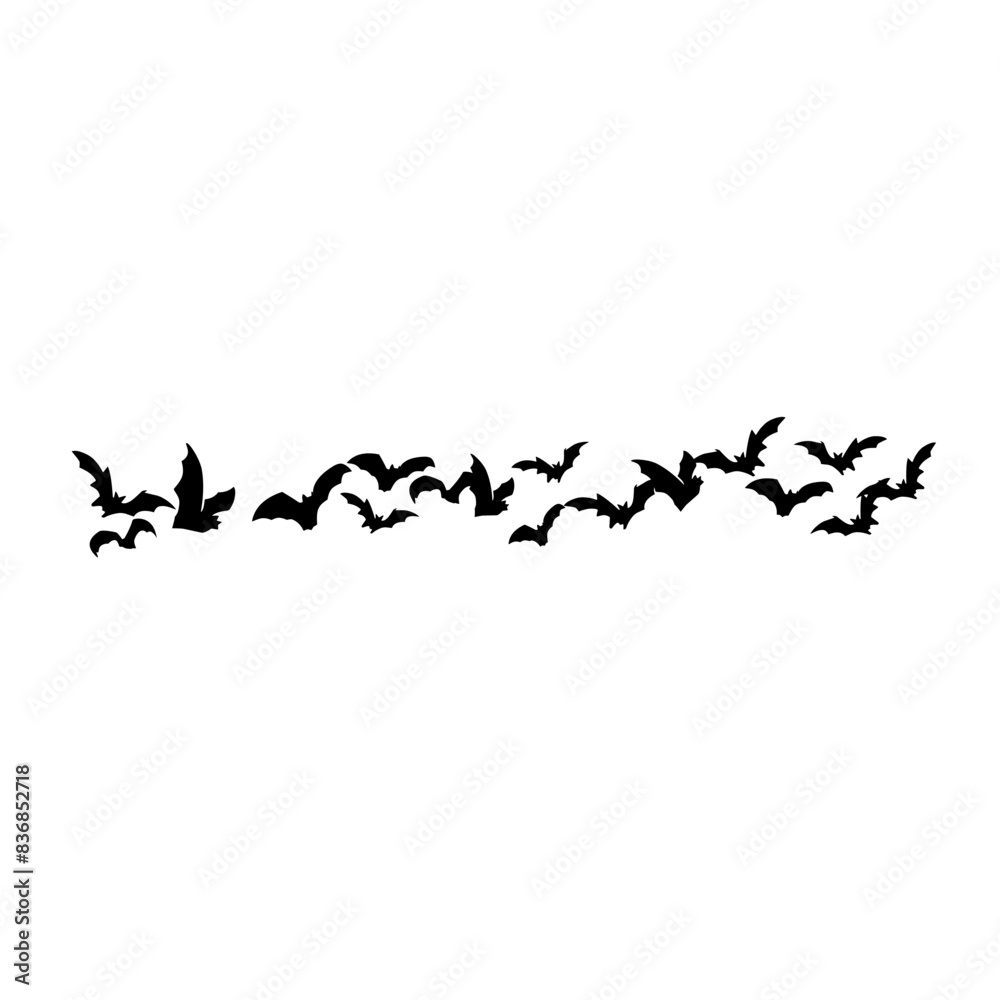 Halloween silhouettes flying bats pattern line Halloween silhouettes flying bats pattern line