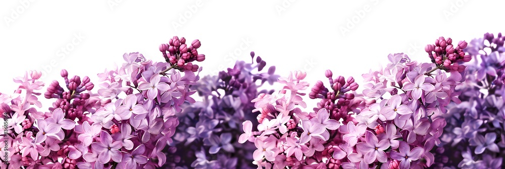 Lilac flowers border, purple and pink flowers, large banner size Lilac flowers border, purple and pink flowers, large banner size