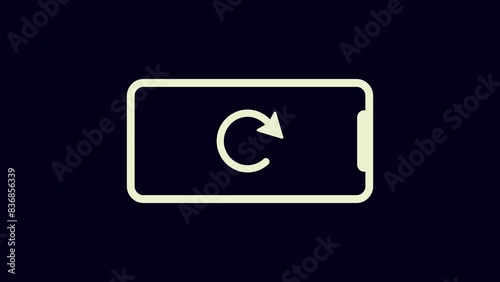 Phone rotate animation black background.