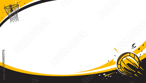 Abstract netball background design with empty space for text. Sports concept