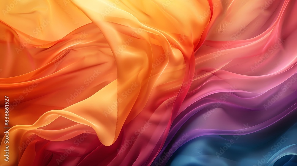 Obraz premium rainbow colors, wave gradient shape over Copper brown background, round, centered