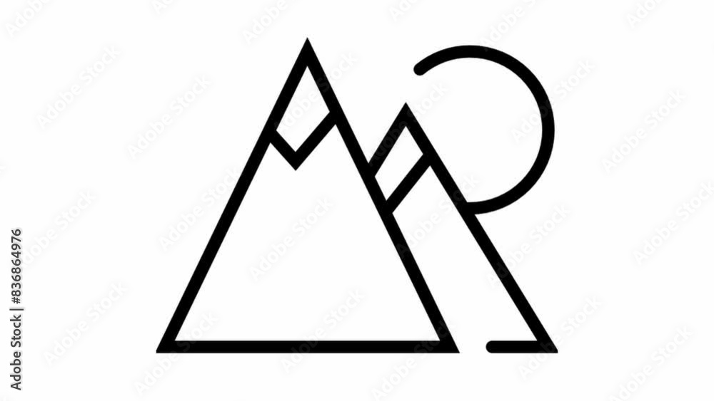 Minimalistic mountain icon animation - Motion design Minimalistic mountain icon animation - Motion design