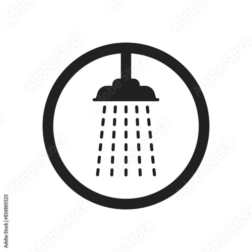 black shower icon for house bathroom