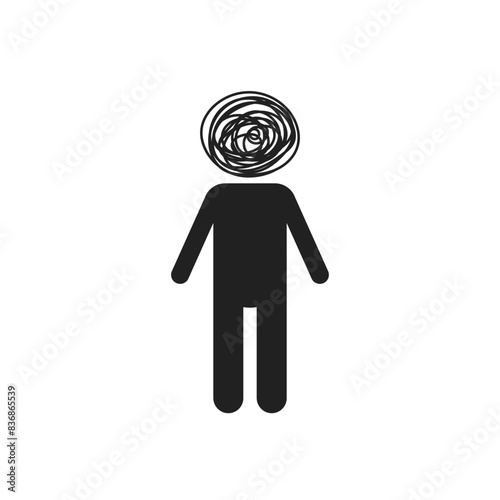 black stick figure with mental illness in mind