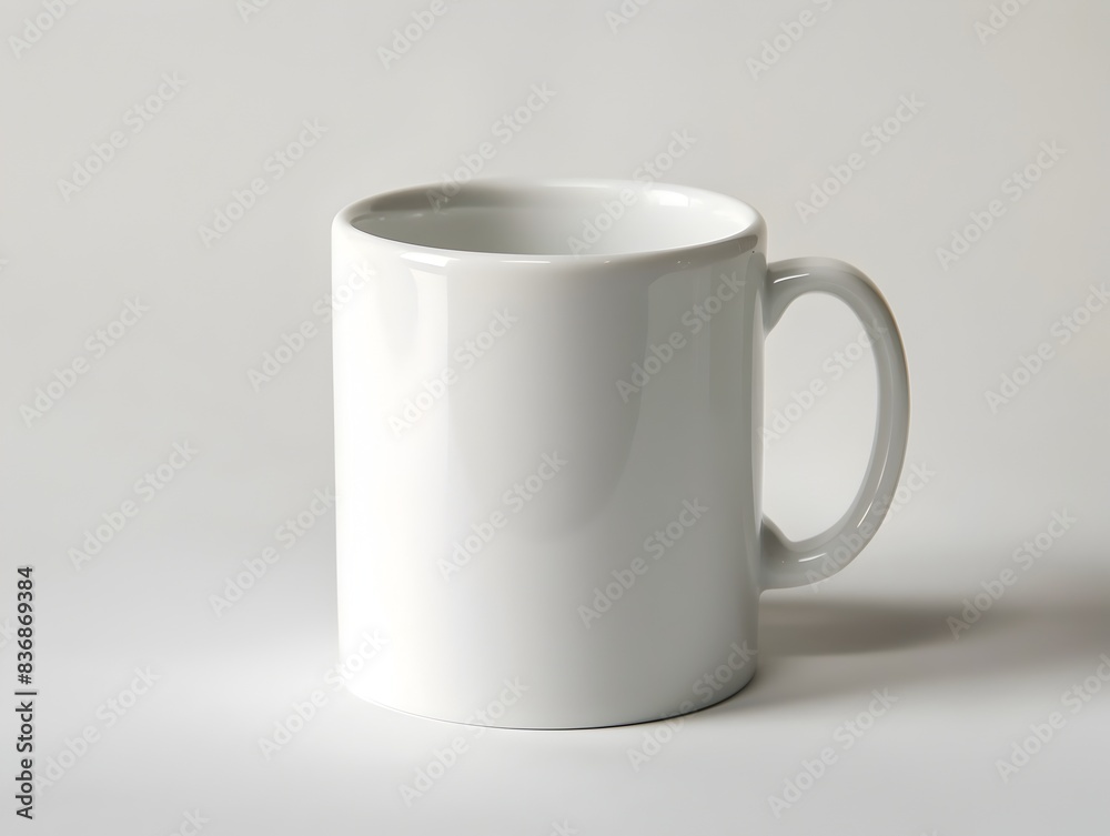 Simple White Ceramic Mug on Plain Background for Product Display or Branding Mockup Simple White Ceramic Mug on Plain Background for Product Display or Branding Mockup