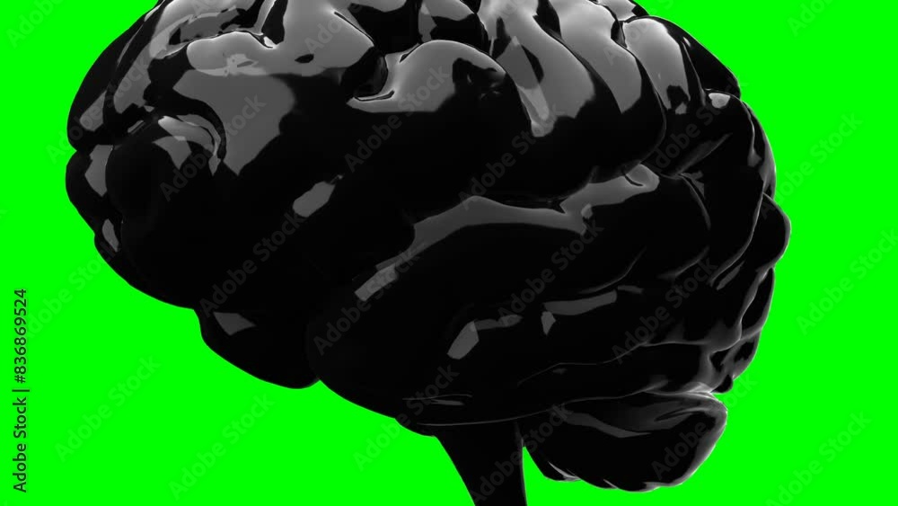 Black human brain on green chroma key background.
Seamless animation.
Black human brain on green chroma key background.
Seamless animation.
