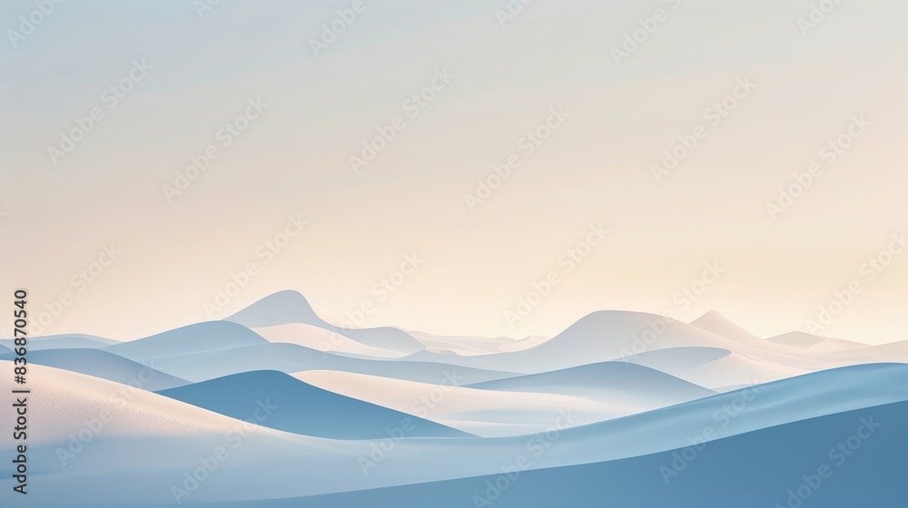 Abstract serene landscape with pastel colors, featuring rolling hills and a soft, tranquil atmosphere under a light sky. Abstract serene landscape with pastel colors, featuring rolling hills and a soft, tranquil atmosphere under a light sky.