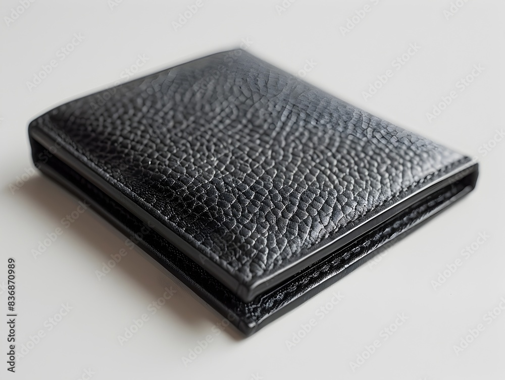 Sleek Black Wallet on White Background Showcasing Minimalist Design and Premium Sleek Black Wallet on White Background Showcasing Minimalist Design and Premium