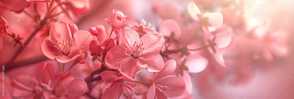 A close up of a pink flower with a bright sun shining on it. The flower is surrounded by a pink background, creating a warm and inviting atmosphere A close up of a pink flower with a bright sun shining on it. The flower is surrounded by a pink background, creating a warm and inviting atmosphere