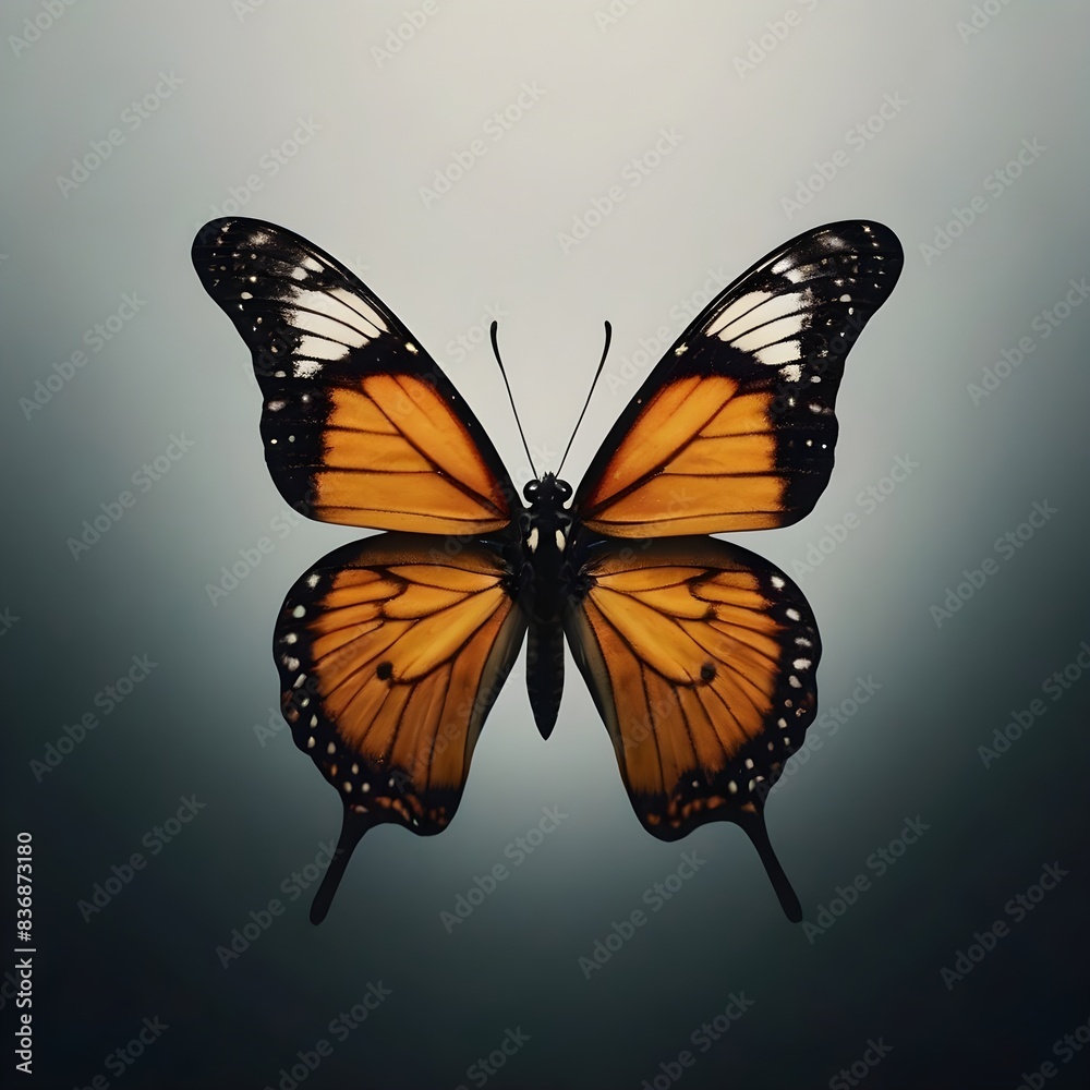 Obraz premium a vector of a poisonous butterfly of pollution, minimalistic and simplistic