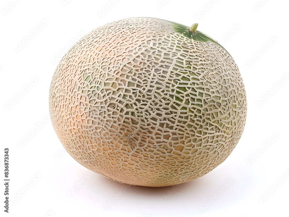 Fresh Ripe Cantaloupe Melon on a Clean White Background Fresh Ripe Cantaloupe Melon on a Clean White Background