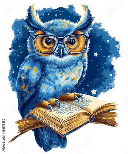 owl sitting on a book