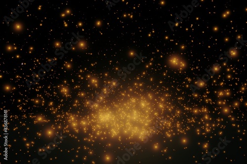 glittering golden particles