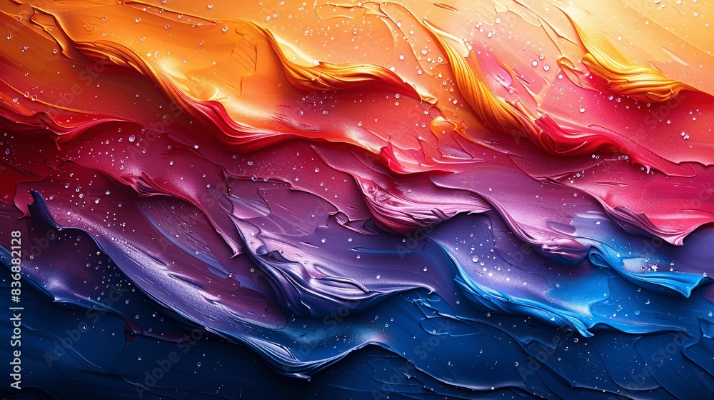 Obraz premium Glossy and luxurious, the metallic sheen paint strokes blend colors beautifully.