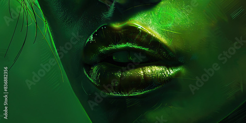 Disgust (Green): A curled lip or wrinkled nose represented by a curved line photo