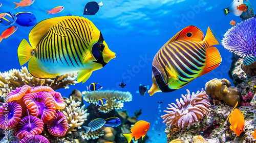 Coral Reef Fish. Nature background. Coral life.