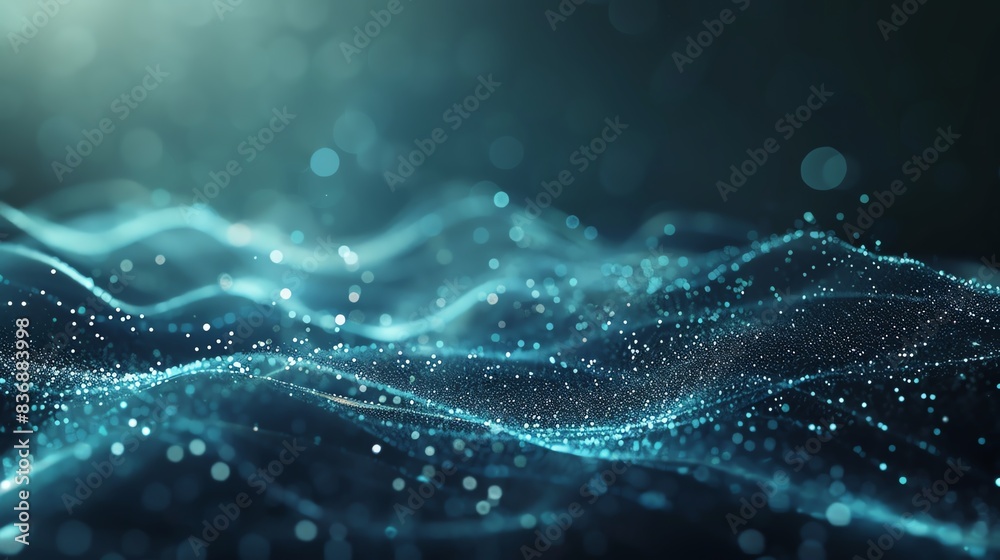 Fototapeta premium Create a visualization of soundscape. The visualization should be blue, green, and black color scheme.