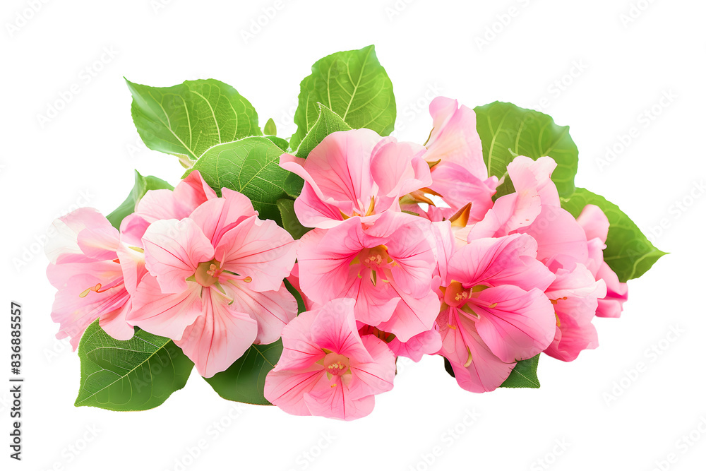 Pink azalea flower with leaf isolated on white Pink azalea flower with leaf isolated on white