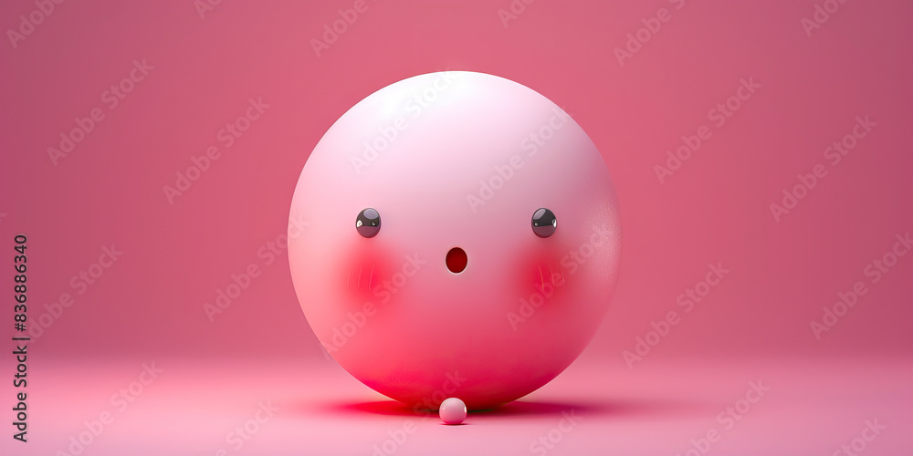 Embarrassment (Pink): A blushing face represented by a circle with rosy ...