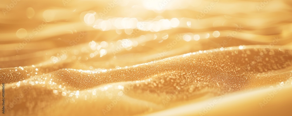 Desert sand. Close-up view of desert sand with subtle gold hues color, showing delicate ripples and textures. The soft lighting accentuates intricate patterns, creating a serene captivating scene Desert sand. Close-up view of desert sand with subtle gold hues color, showing delicate ripples and textures. The soft lighting accentuates intricate patterns, creating a serene captivating scene