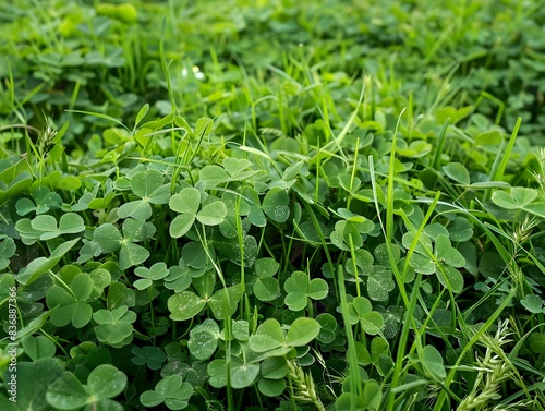 Wallpaper Mural Lush Cover Crop Field with Clover and Ryegrass in Organic Farmland Landscape Torontodigital.ca