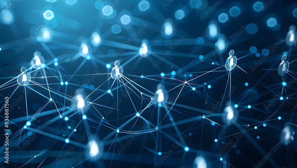 Abstract digital network of people connecting, symbolizing social media marketing and community building for online business
Abstract digital network of people connecting, symbolizing social media marketing and community building for online business
