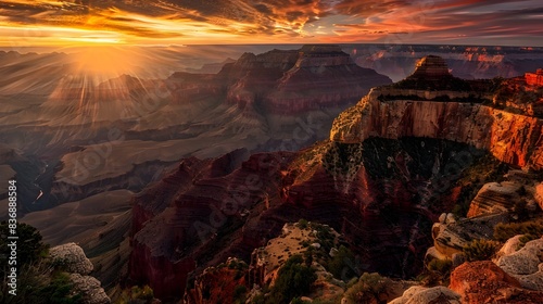 Dramatic Sunrise Over the Majestic Grand Canyon Arizona s Natural Wonder