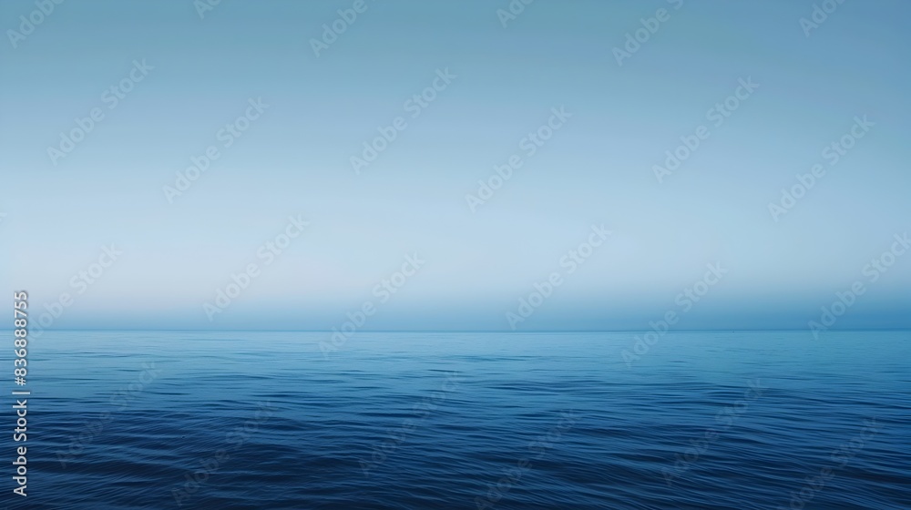 Serene Gradient Blue Backdrop Tranquil Ocean Horizon Landscape Serene Gradient Blue Backdrop Tranquil Ocean Horizon Landscape