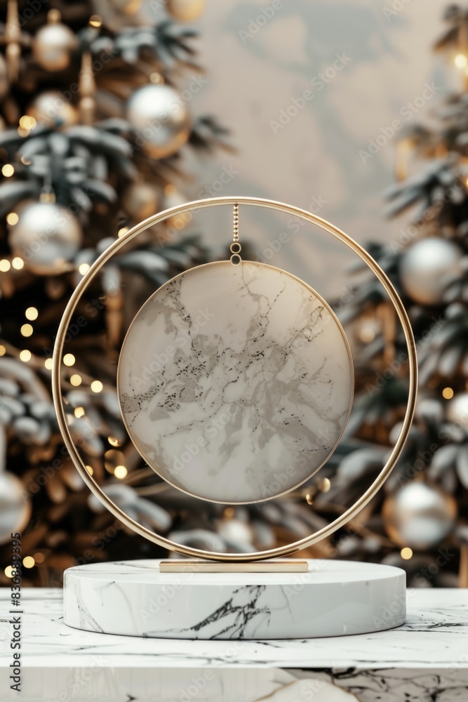 White Marble Christmas Ornament