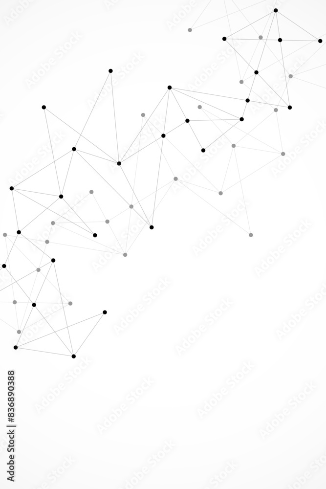 Vector illustration of minimalistic design with connecting the dots and lines. Abstract geometric background of science and technology concept Vector illustration of minimalistic design with connecting the dots and lines. Abstract geometric background of science and technology concept
