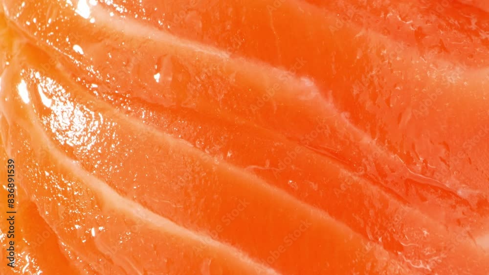 Artisanal salmon presentation: Meticulously sliced to reveal a stunning contrast of radiant orange and fine white veins, these pieces guarantee an indulgent, velvety-smooth taste experience.
Artisanal salmon presentation: Meticulously sliced to reveal a stunning contrast of radiant orange and fine white veins, these pieces guarantee an indulgent, velvety-smooth taste experience.