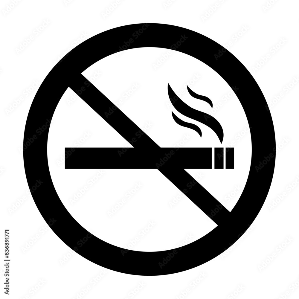 No smoking sign symbol. No smoking area vector illustration. No smoking sign board black color. No smoking sign symbol. No smoking area vector illustration. No smoking sign board black color.